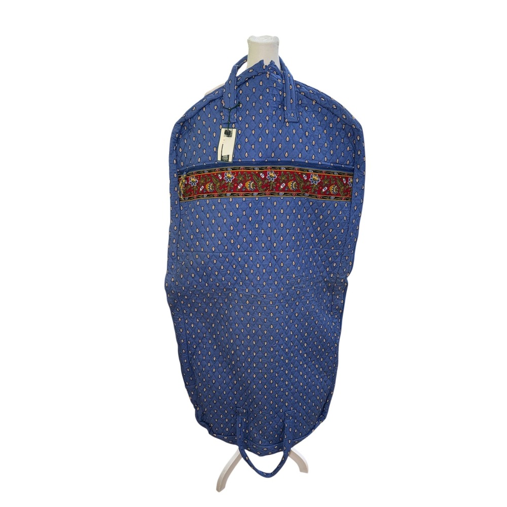Vera Bradley Garment Bag French Blue Quilted Floral Travel Suit Dress Cover NWT